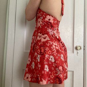 orange floral dress